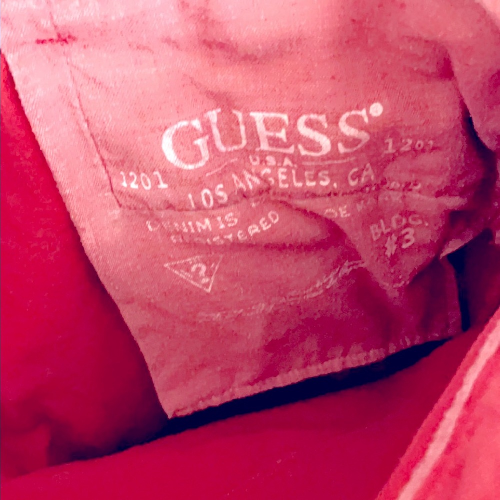 Mens guess red jeans, size 38 still look in good condition